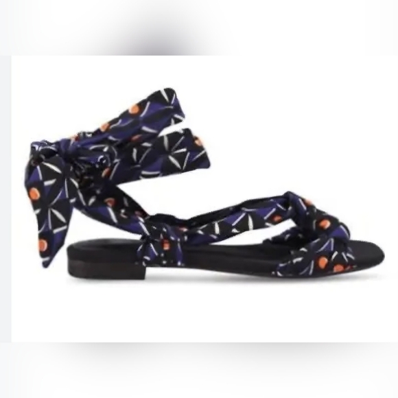 Mango Ankle Tie Up  Flat Sandals EU 39/ US 8.5 - Picture 1 of 7